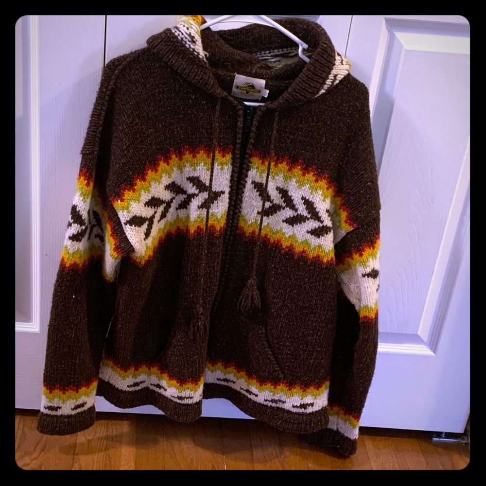 Earthragz Zip-up Knit Wool 50-50 Hoodie